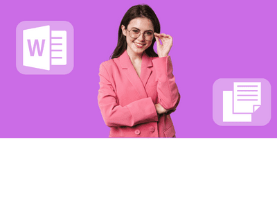 Une femme avec Formation Wordpress : Je créé mon site vitrine lunettes pose devant un fond violet.