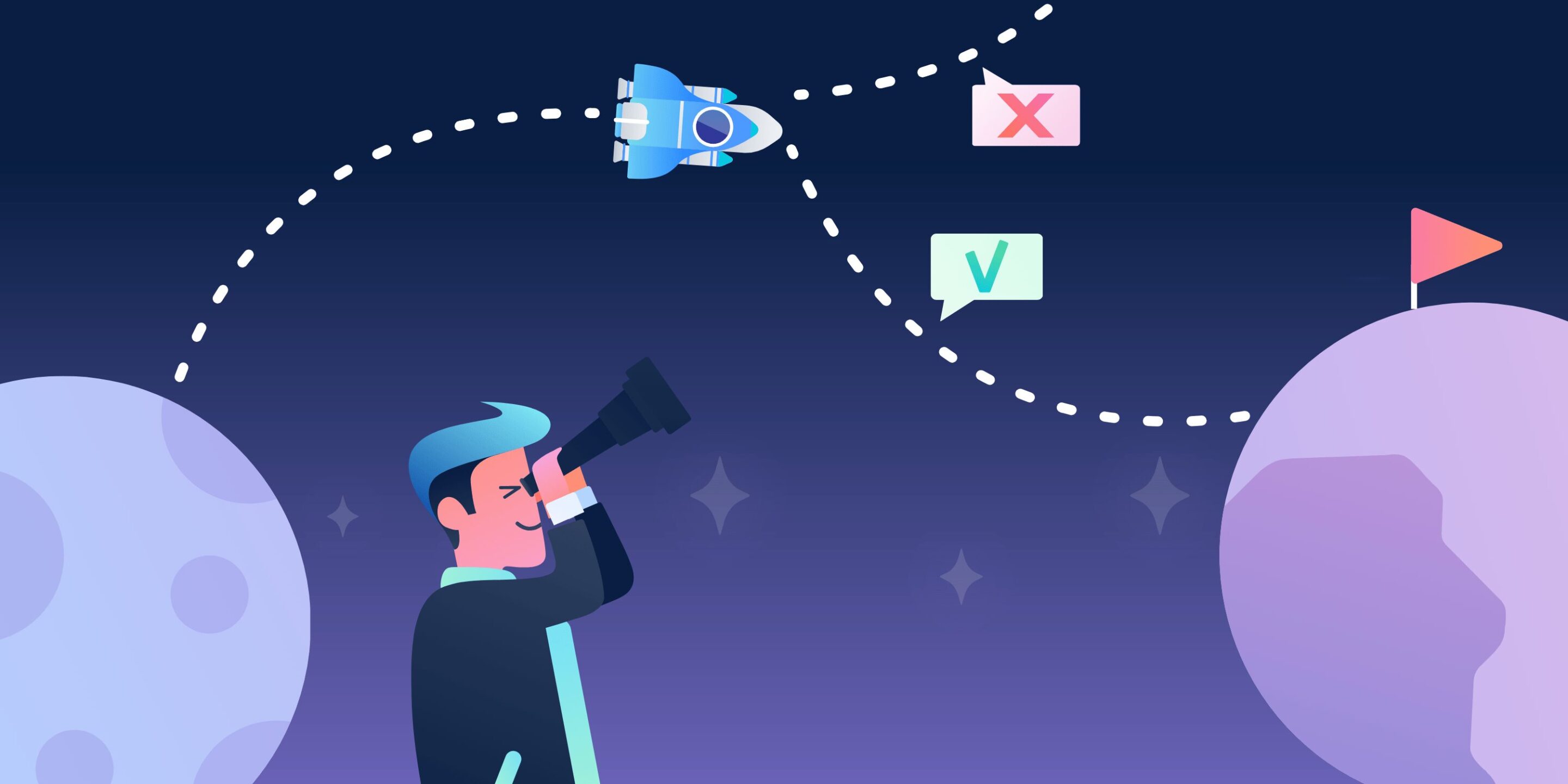 Un homme avec un télescope observant la lune lors des cérémonies centrales.