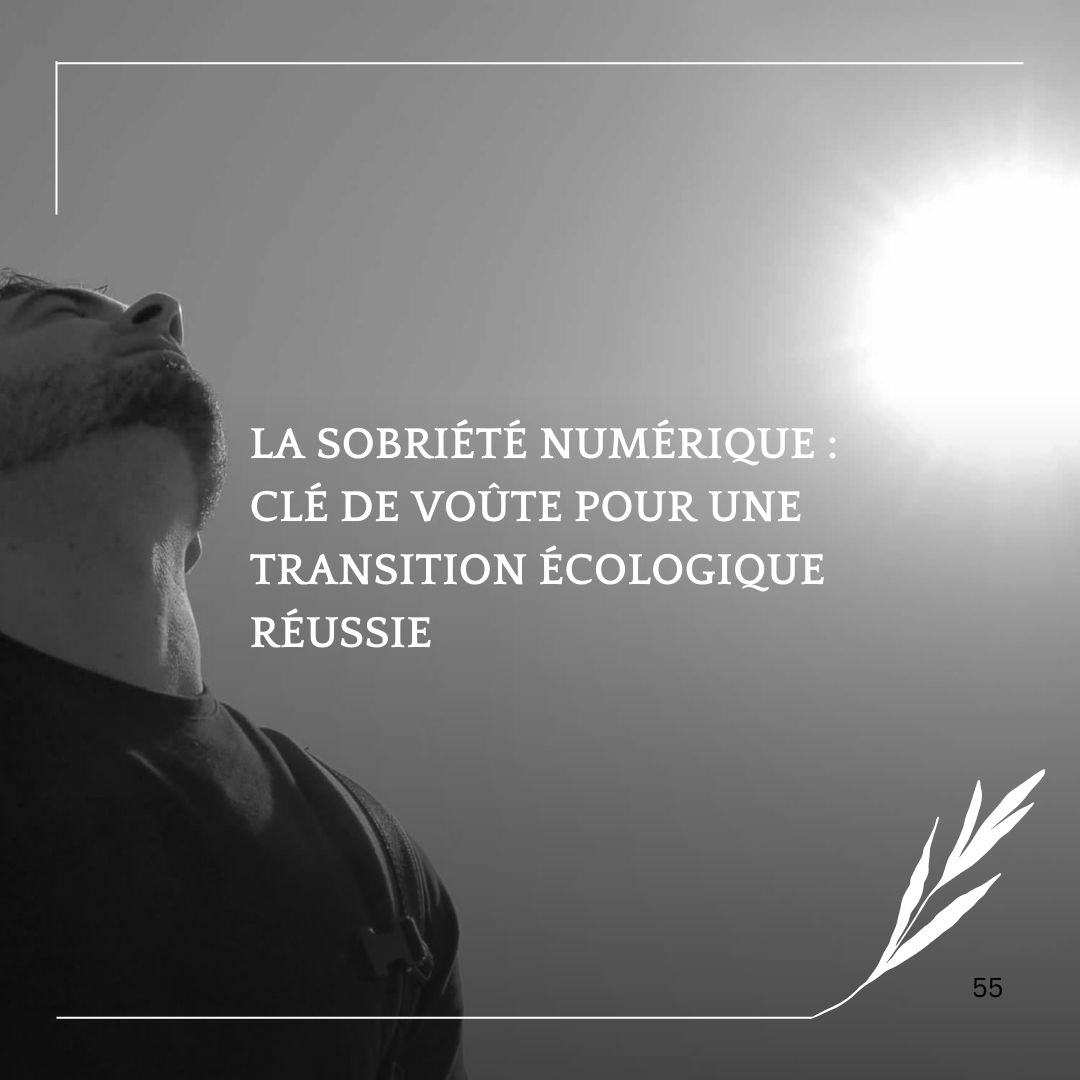 Illustration d’un salarié utilisant un ordinateur avec une étiquette "numérique responsable".