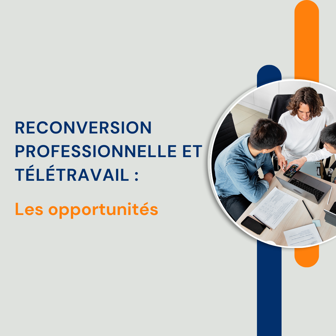 Personne en télétravail en pleine reconversion professionnelle devant son ordinateur