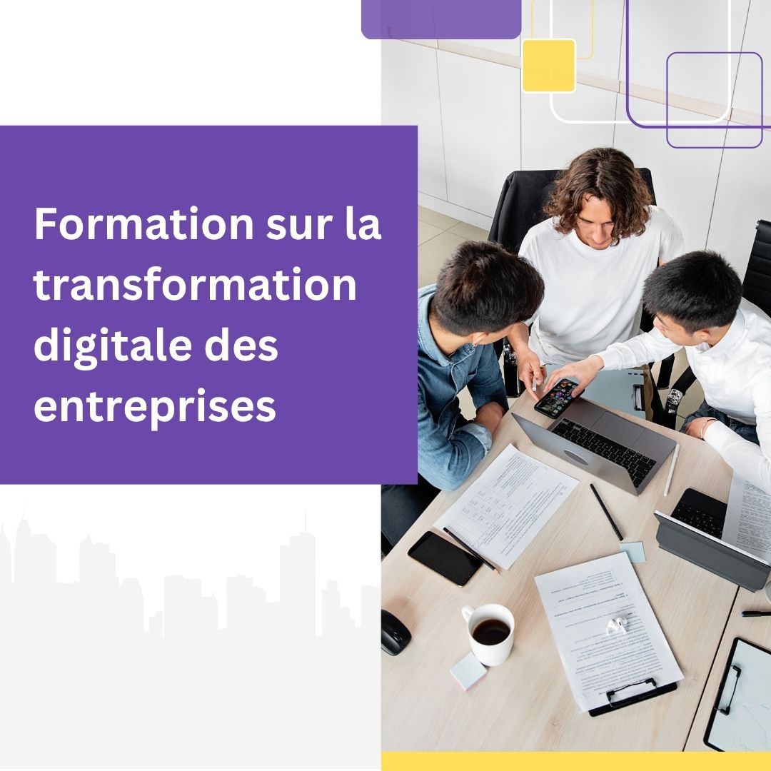 manager suivant une formation sur la transformation digitale avec ses collaborateurs