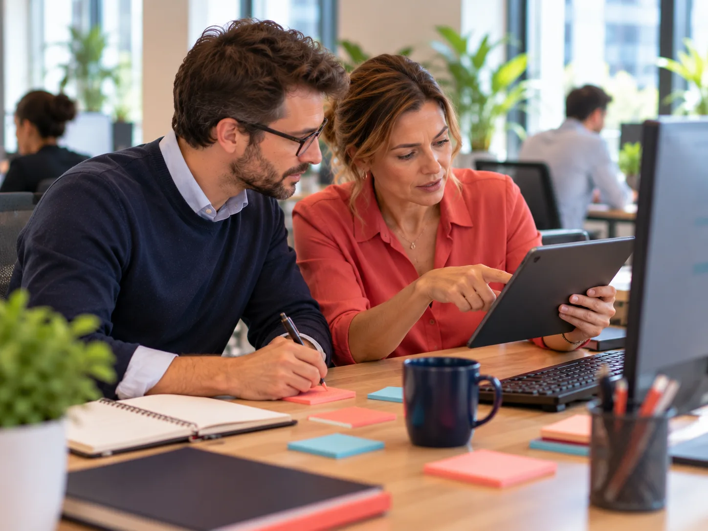 Un Product Owner recueille le retour d’une utilisatrice sur un incrément, mise en pratique d’une formation agile