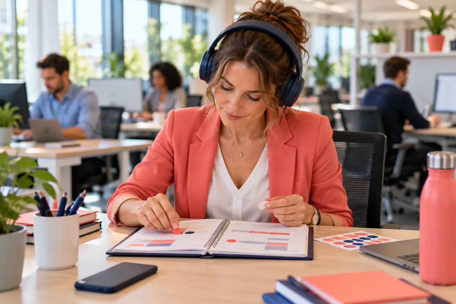 Formation gestion du temps : une assistante bloque des plages de concentration dans son agenda