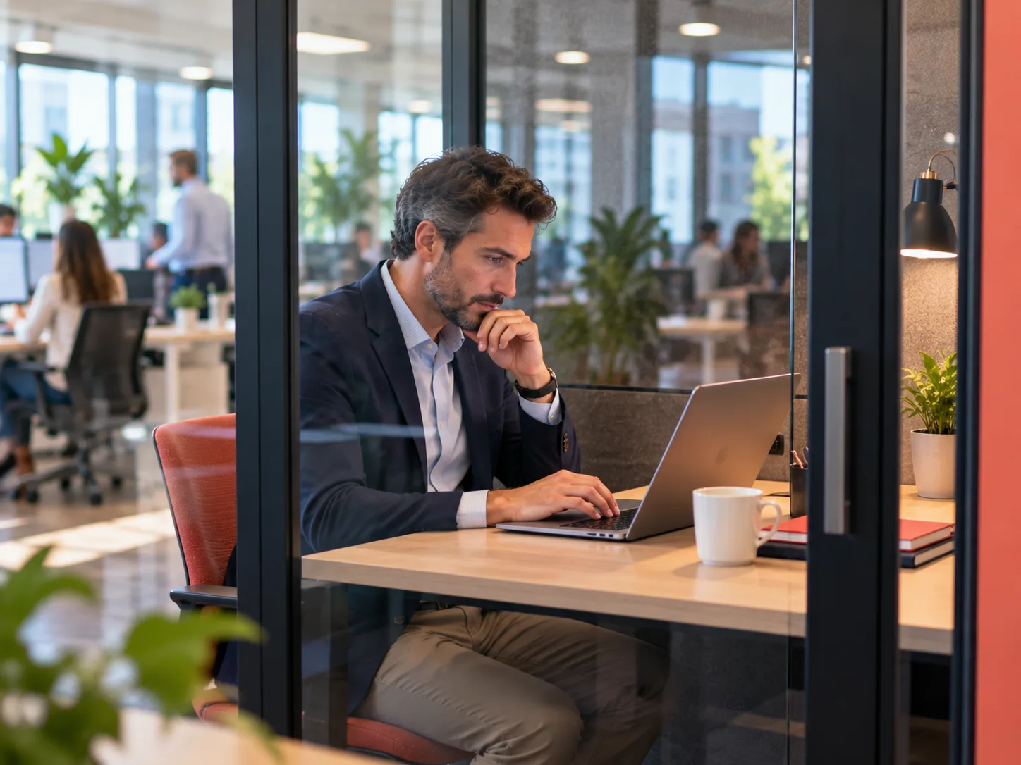 Manager traitant sa messagerie au calme, mise en pratique d’une formation gestion du temps