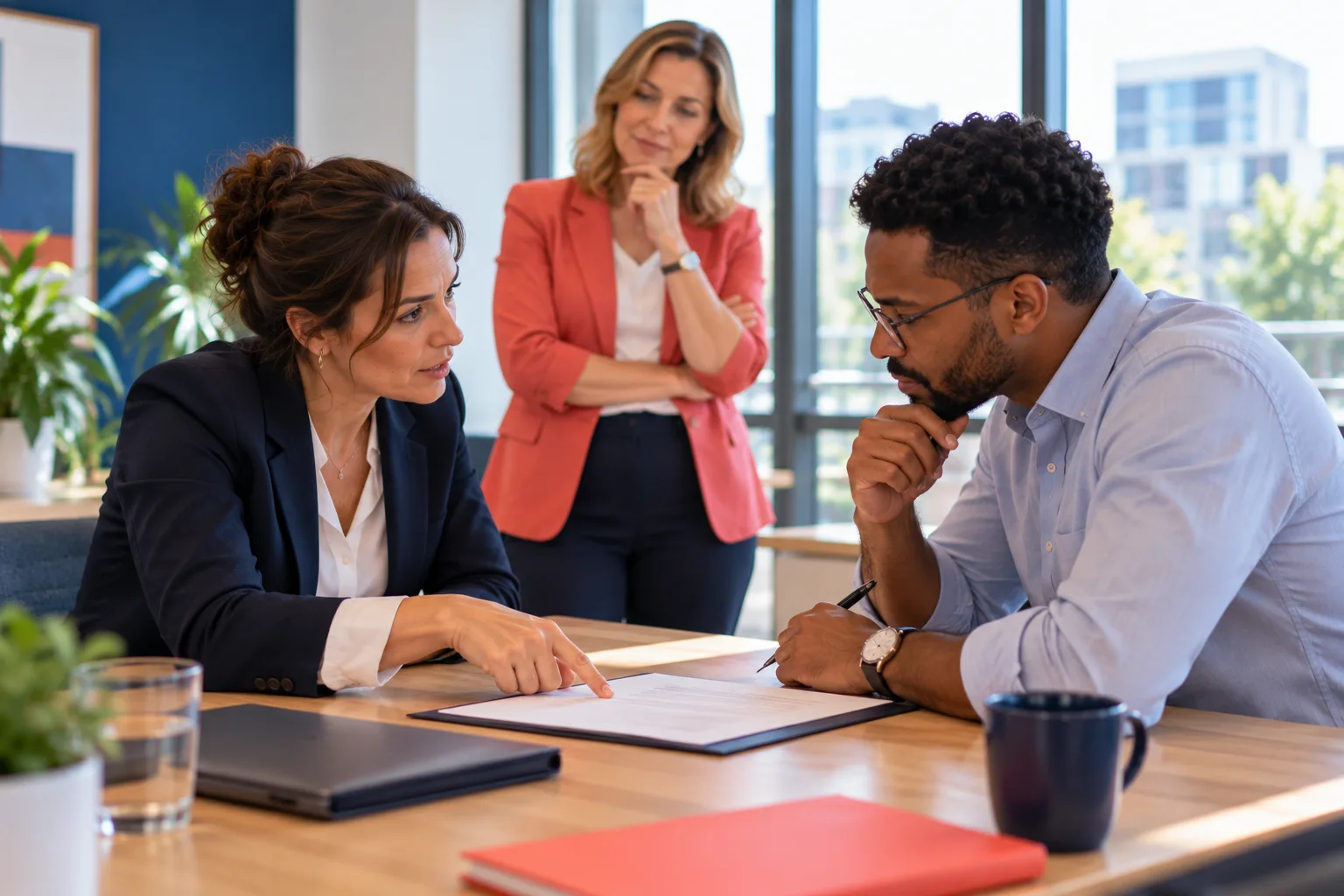 Formation négociation : jeu de rôle autour d’un contrat observé par une formatrice