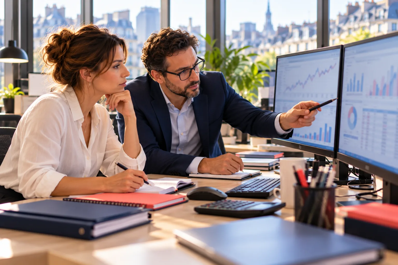 Formation IFRS avancé : deux spécialistes analysent des instruments financiers et leurs couvertures sur écran